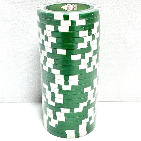 New 25 count‎ Las Vegas Nevada Poker Chips Green New in Package gambling - Picture 2 of 2